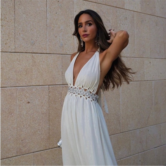 Zara limited edition bloggers favourite beaded cut out metallic thread dress - Picture 9 of 12